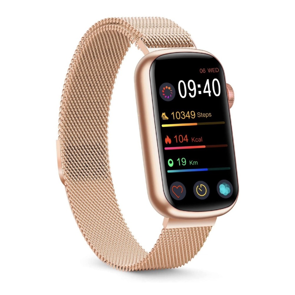 FITVII Slim Fitness Tracker with BOxygen, Blood Pressure, smart watch Rose Gold